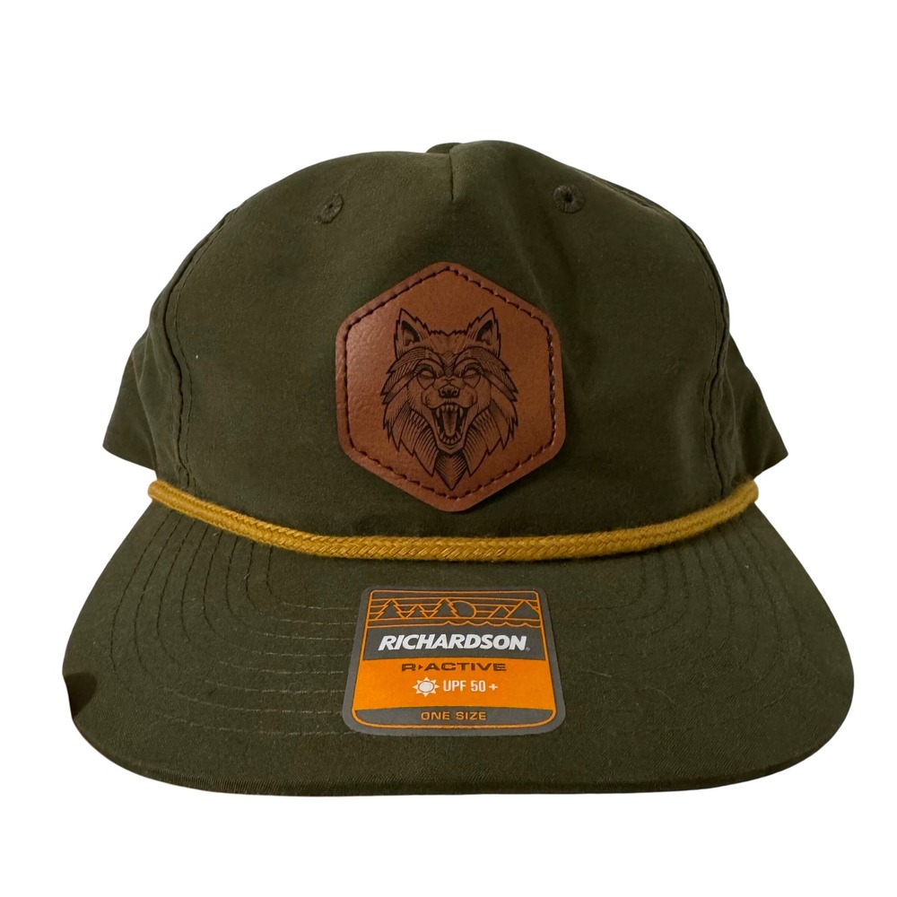 Richardson Outdoor Wolf Patch Snapback Hat Green OS UPF 50+ Hiking Gorpcore‎
